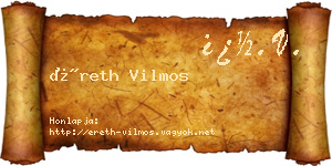 Éreth Vilmos névjegykártya